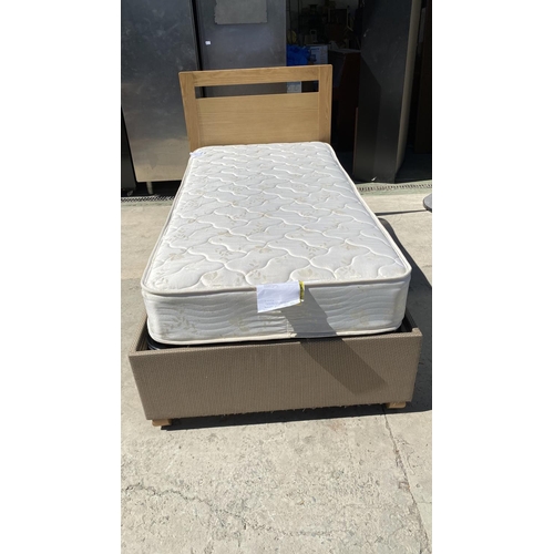 81 - American Ottoman Single Bed with Storage Underneath and Restonic Hazelwood Supreme Mattress - Code A... 