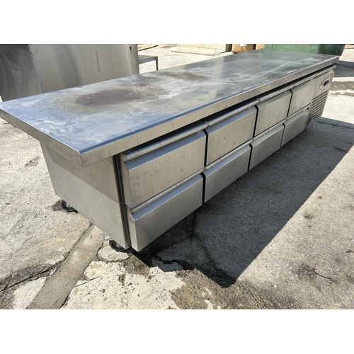 55 - Heavy duty Stainless Steel Counter Fridge Cooling Bench on Castors