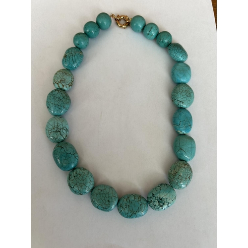 167 - Turquoise Semi Precious Stone Chunky Necklace