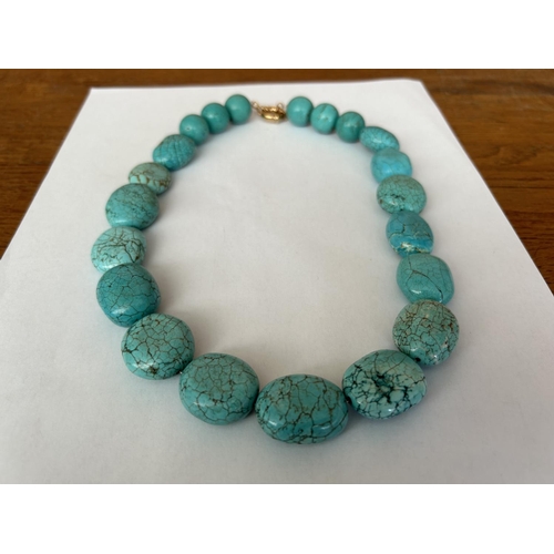 167 - Turquoise Semi Precious Stone Chunky Necklace