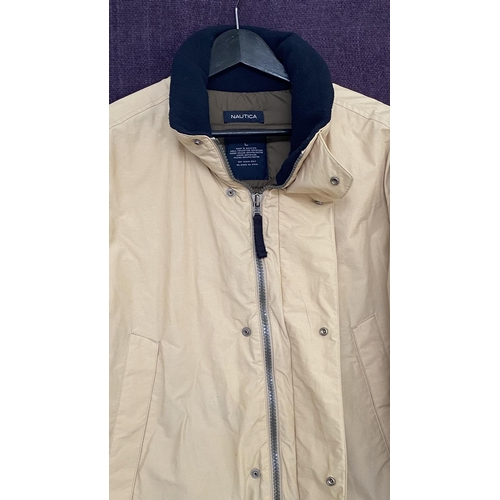 321 - Nautica Men's Beige Jacket with Detachable Hoodie Size L - Taken Back on 12/10/2024