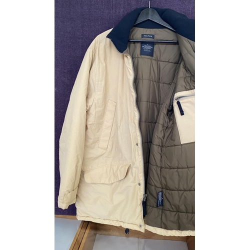 321 - Nautica Men's Beige Jacket with Detachable Hoodie Size L - Taken Back on 12/10/2024