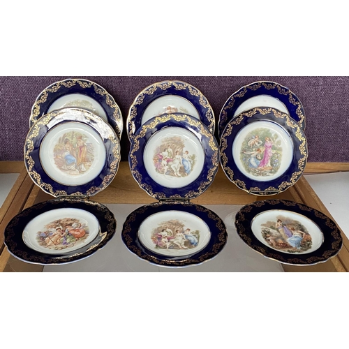 66 - x9 Royal Vienna Style Porcelain Dessert Plates