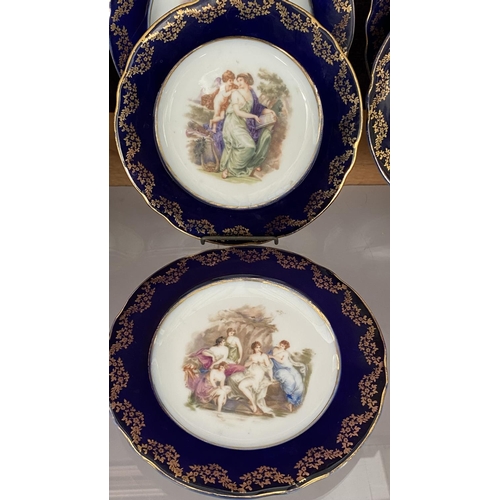 66 - x9 Royal Vienna Style Porcelain Dessert Plates