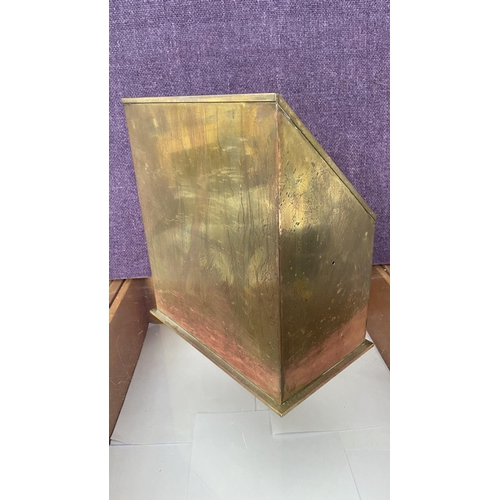 72 - Vintage Brass Desk Organizer/Letter Holder (28 W. x 30cm H.)