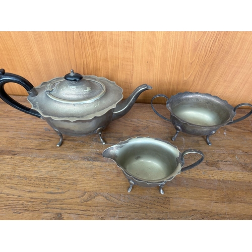 87 - Antique EPNS Silver Plated 3-Piece Tea Set