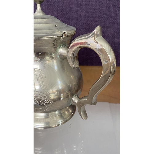 45 - Beautiful Heavy Silver Plated Floral Engraved 4-Piece Coffee/Tea Set