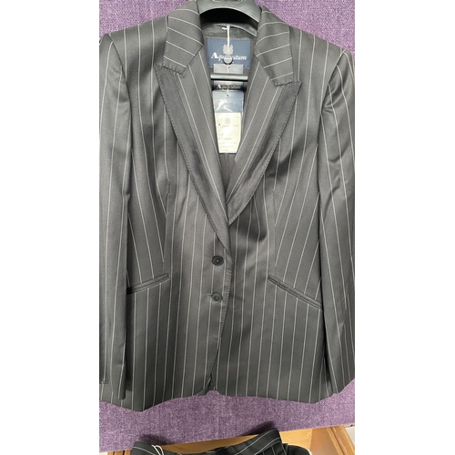 92 - Aquascutum London Kinloch Jacket and Delilah Trousers Black Suit Size 14 (Unused)