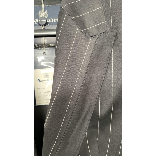 92 - Aquascutum London Kinloch Jacket and Delilah Trousers Black Suit Size 14 (Unused)