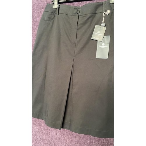 94 - Aquascutum London Lobella Black Skirt Size 16 (Unused)