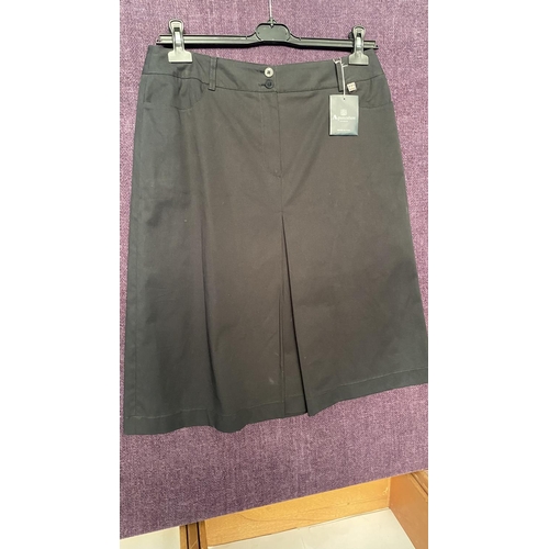 95 - Aquascutum London Lobella Black Skirt Size 14 (Unused)