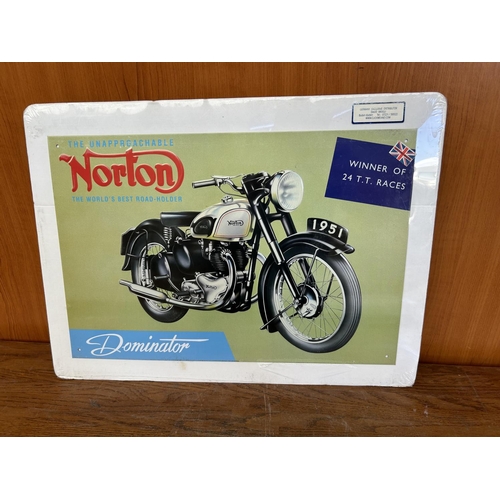 207 - Big Tin Sign Norton Made in Great Britain in UK (46 x 34cm)