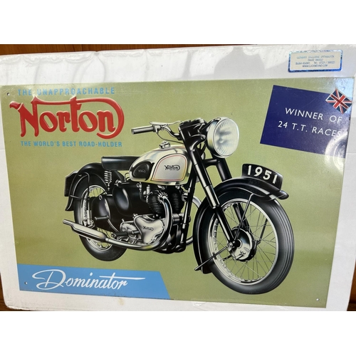 207 - Big Tin Sign Norton Made in Great Britain in UK (46 x 34cm)