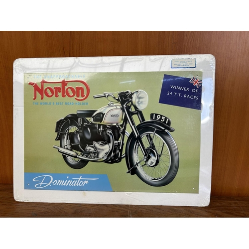 207 - Big Tin Sign Norton Made in Great Britain in UK (46 x 34cm)