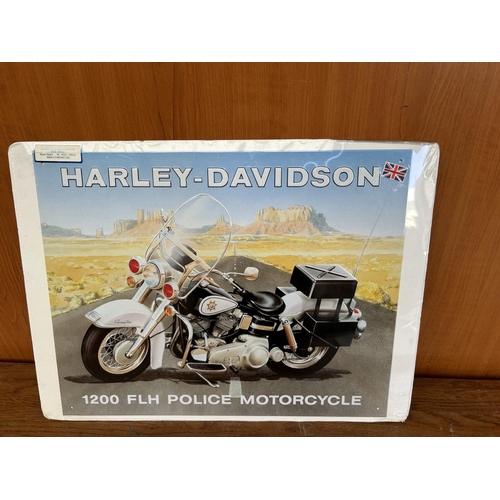 208 - Big Tin Sign Harley Davidson 1200 Police Made in Great Britain in UK (46 x 34cm)