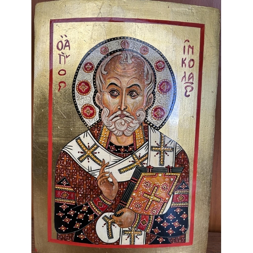 217 - Hand Painted Icon of St Nicolas (30 x 22cm)