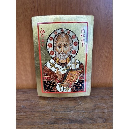 217 - Hand Painted Icon of St Nicolas (30 x 22cm)