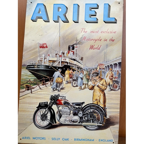 327 - Big Tin Sign Ariel Motorcycle Made in Great Britain in 1993 (28 x 41cm)