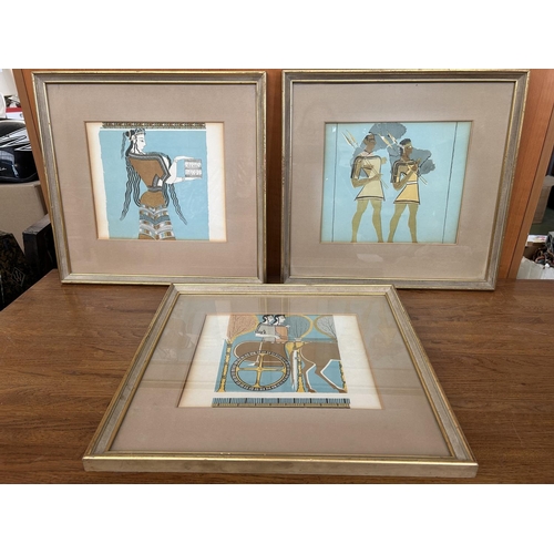 98 - x3 Ancient Greek Art Lithographs From 'Mykine' Album (42 x 39each)