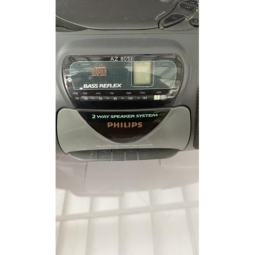 306 - Philips A28051 Stereo Radio/CD/Cassette Player (Radio Working, Cassette Untested)