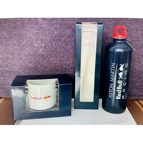 109 - Collectable Aston Martin Red Bull F1 Racing White Mug and Red Bull Stainless Steel Bottle (Unused, B... 