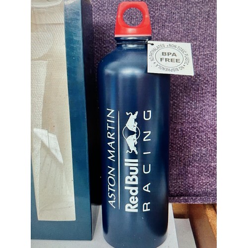 109 - Collectable Aston Martin Red Bull F1 Racing White Mug and Red Bull Stainless Steel Bottle (Unused, B... 