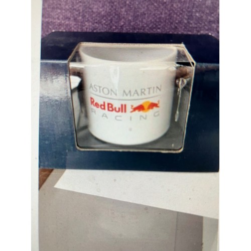 109 - Collectable Aston Martin Red Bull F1 Racing White Mug and Red Bull Stainless Steel Bottle (Unused, B... 