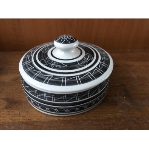 713 - Large Ceramic Trinket Box and Hand Made Greek Bowl