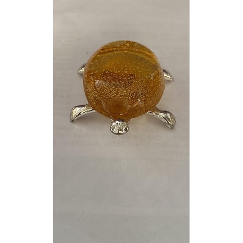 102 - Small Vintage Decorative Amber Turtle (6cm W.)