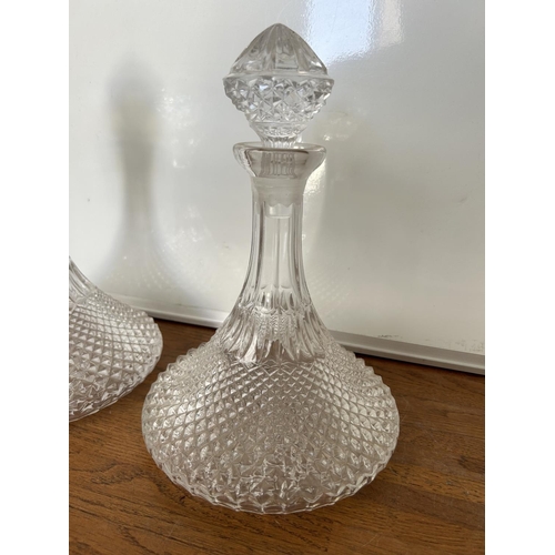 170 - x2 Vintage Matching Crystal Decanters Wine Carafes