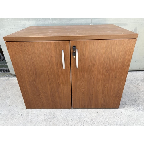 3 - Office Wooden 2-Door Storage Locking Cabinet