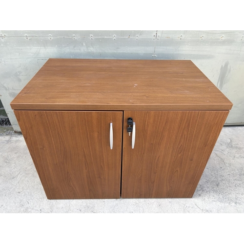 3 - Office Wooden 2-Door Storage Locking Cabinet