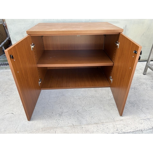 3 - Office Wooden 2-Door Storage Locking Cabinet