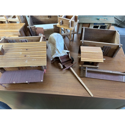 451 - Collection of Vintage Far West Village Wooden Toys