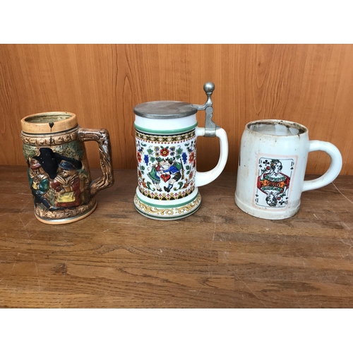 83 - Collection of 5 Vintage German Bar Steins