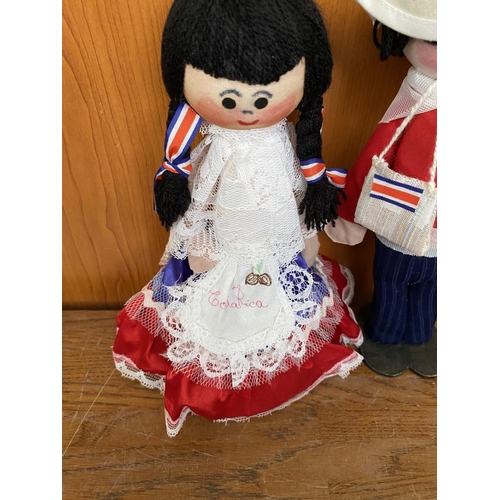 127 - Costa Rican Boy and Girl Dolls in National Costumes