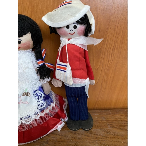 127 - Costa Rican Boy and Girl Dolls in National Costumes