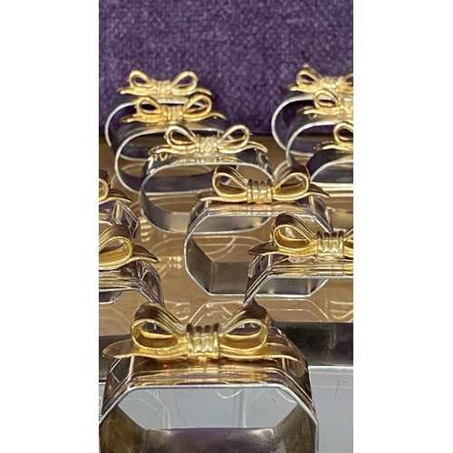 100 - x26 Vintage Unbranded Silver Plated and Gilt Napkin Ring Holders Together Silver Plated Cake Server