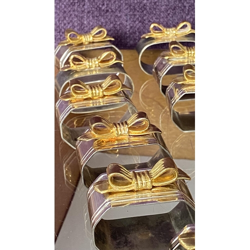 100 - x26 Vintage Unbranded Silver Plated and Gilt Napkin Ring Holders Together Silver Plated Cake Server