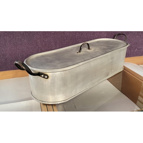 123 - Large Old Aluminium Fish Cooking/Steam Pan (62cm L.)