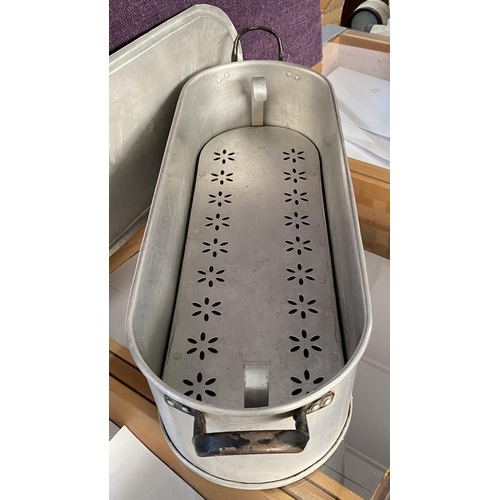 123 - Large Old Aluminium Fish Cooking/Steam Pan (62cm L.)