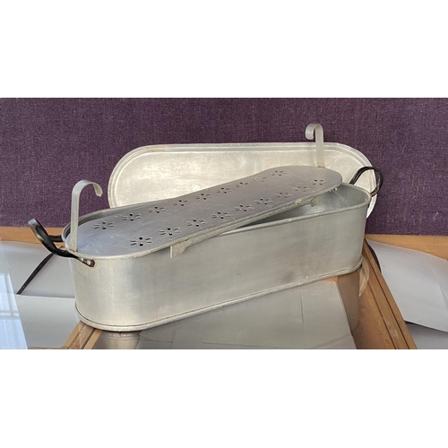 123 - Large Old Aluminium Fish Cooking/Steam Pan (62cm L.)