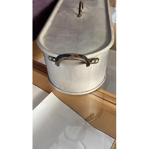 123 - Large Old Aluminium Fish Cooking/Steam Pan (62cm L.)