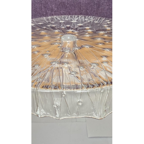 89 - Italian Art Glass Cake/Dessert Stand Draped Glass