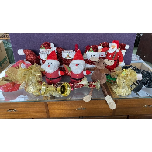 96 - Qty of Christmas Quality Ornaments Incl. Lights and Ribbons