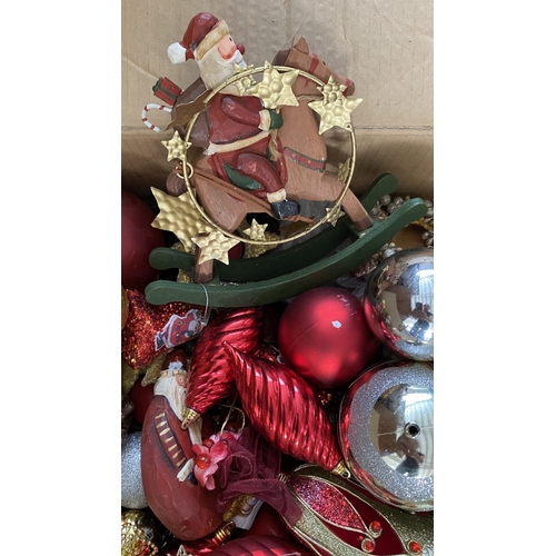 98 - Box of Assorted Christmas Tree and Home Decoration Incl. Candle Holders