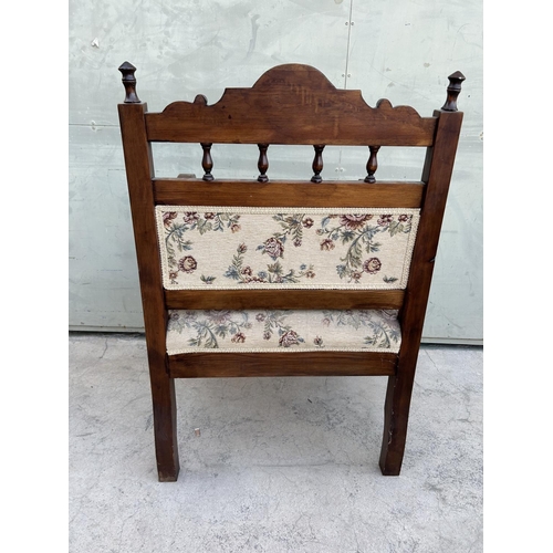 14 - Antique Throne Upholstered Armchair