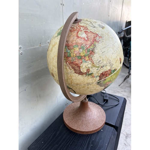 15 - Vintage Lighted World Globe Map