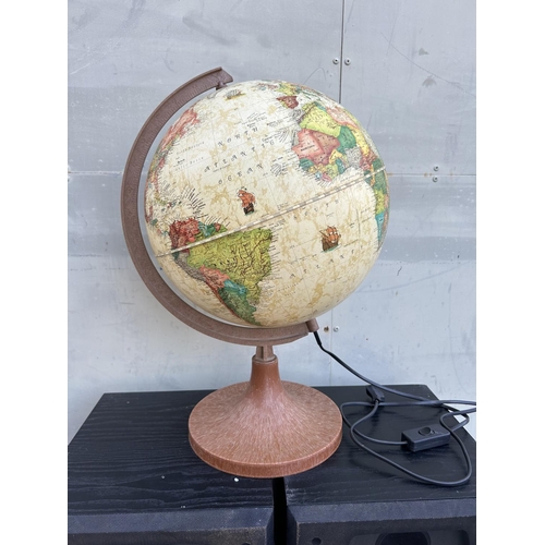 15 - Vintage Lighted World Globe Map