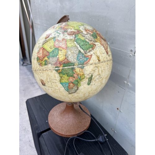 15 - Vintage Lighted World Globe Map